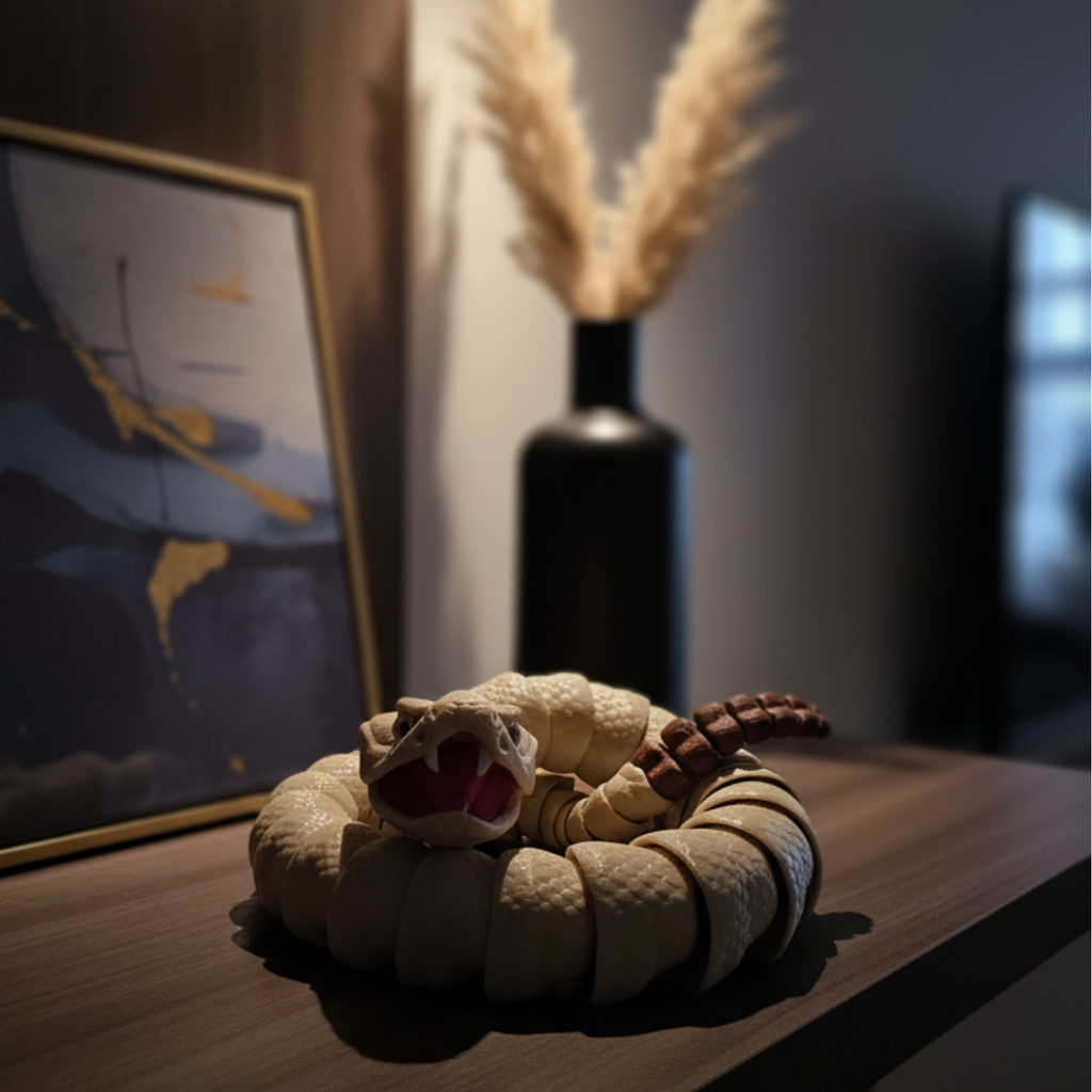 Wąż 3D z ruchomym ciałem 66 cm – elastyczna figurka dekoracyjna 🐍
