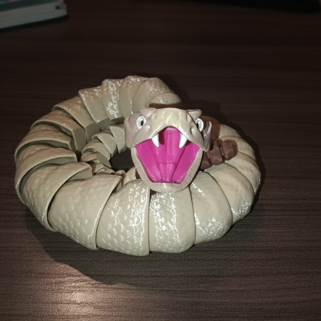 Wąż 3D z ruchomym ciałem 66 cm – elastyczna figurka dekoracyjna 🐍