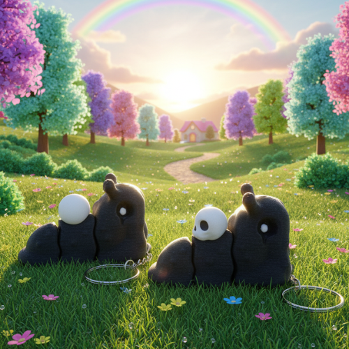 Brelok Ślimak Halloween – Ruchomy, Czaszka, Druk 3D, 6,5 cm