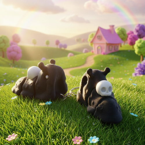 Brelok Ślimak Halloween – Ruchomy, Czaszka, Druk 3D, 6,5 cm