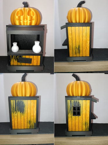 🎃 Halloweenowa Chatka z Dynią – Model 3D do Samodzielnego Sklejenia 🕸️💀