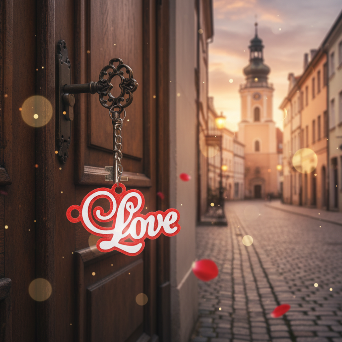 Brelok Love – czerwono-biały brelok 3D w romantycznym stylu