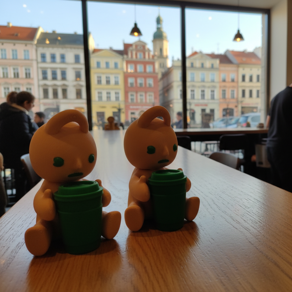 Smiski z Kubkiem Kawy – Figurka & Brelok 3D dla Miłośników Kofeiny ☕💚