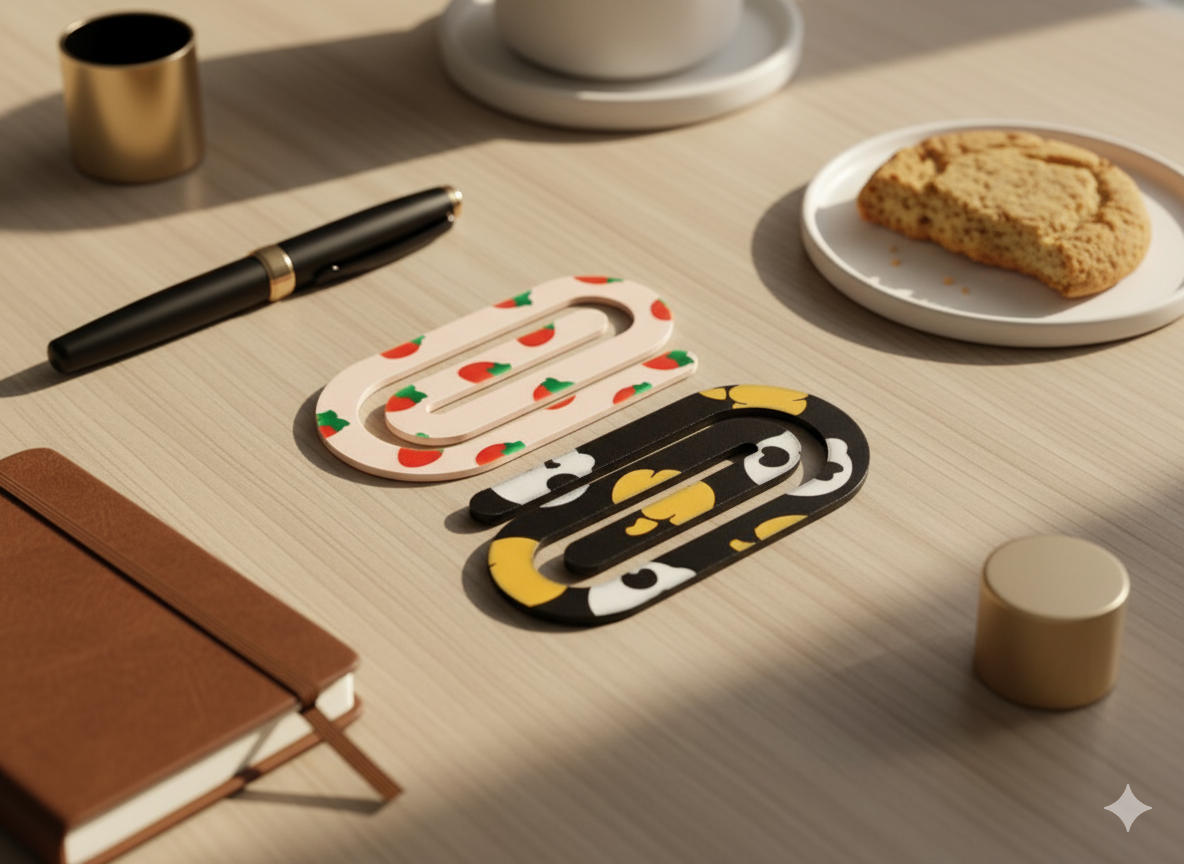 Komplet 3 Zakładek do Książek – Truskawka, Ciastko, Czaszka 🍓🍪💀