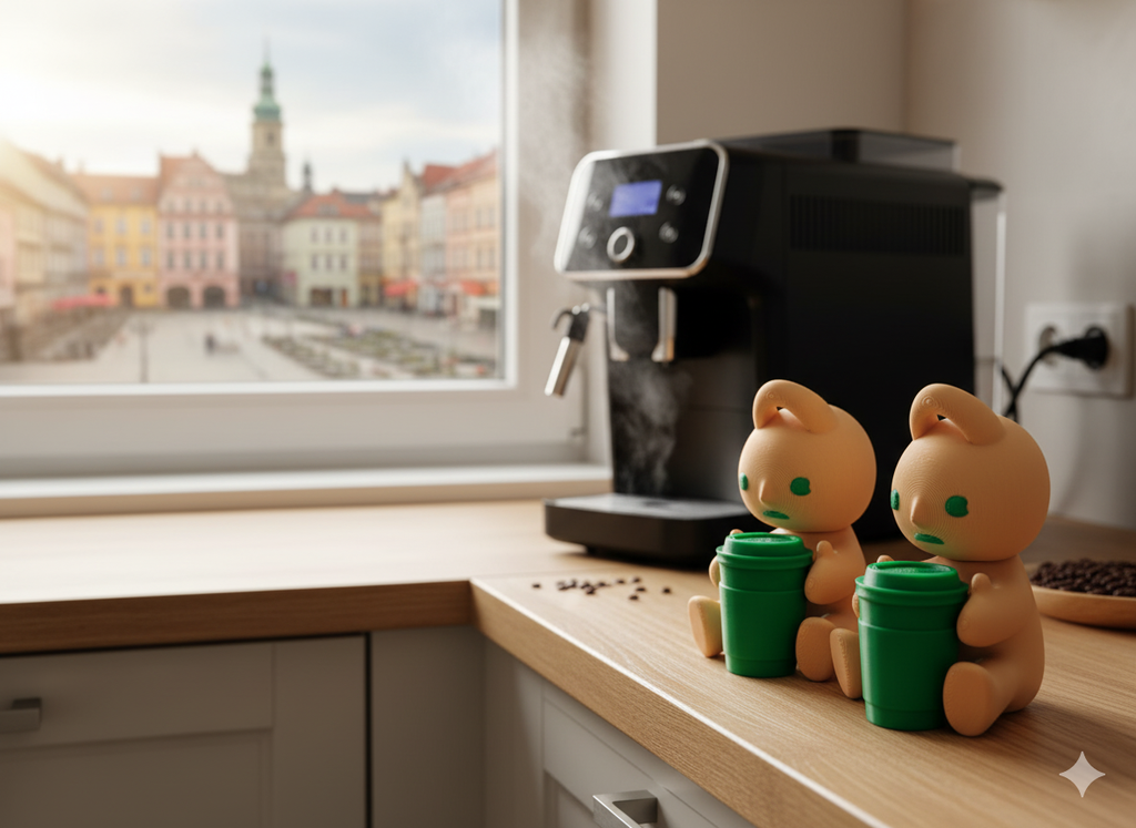 Smiski z Kubkiem Kawy – Figurka & Brelok 3D dla Miłośników Kofeiny ☕💚