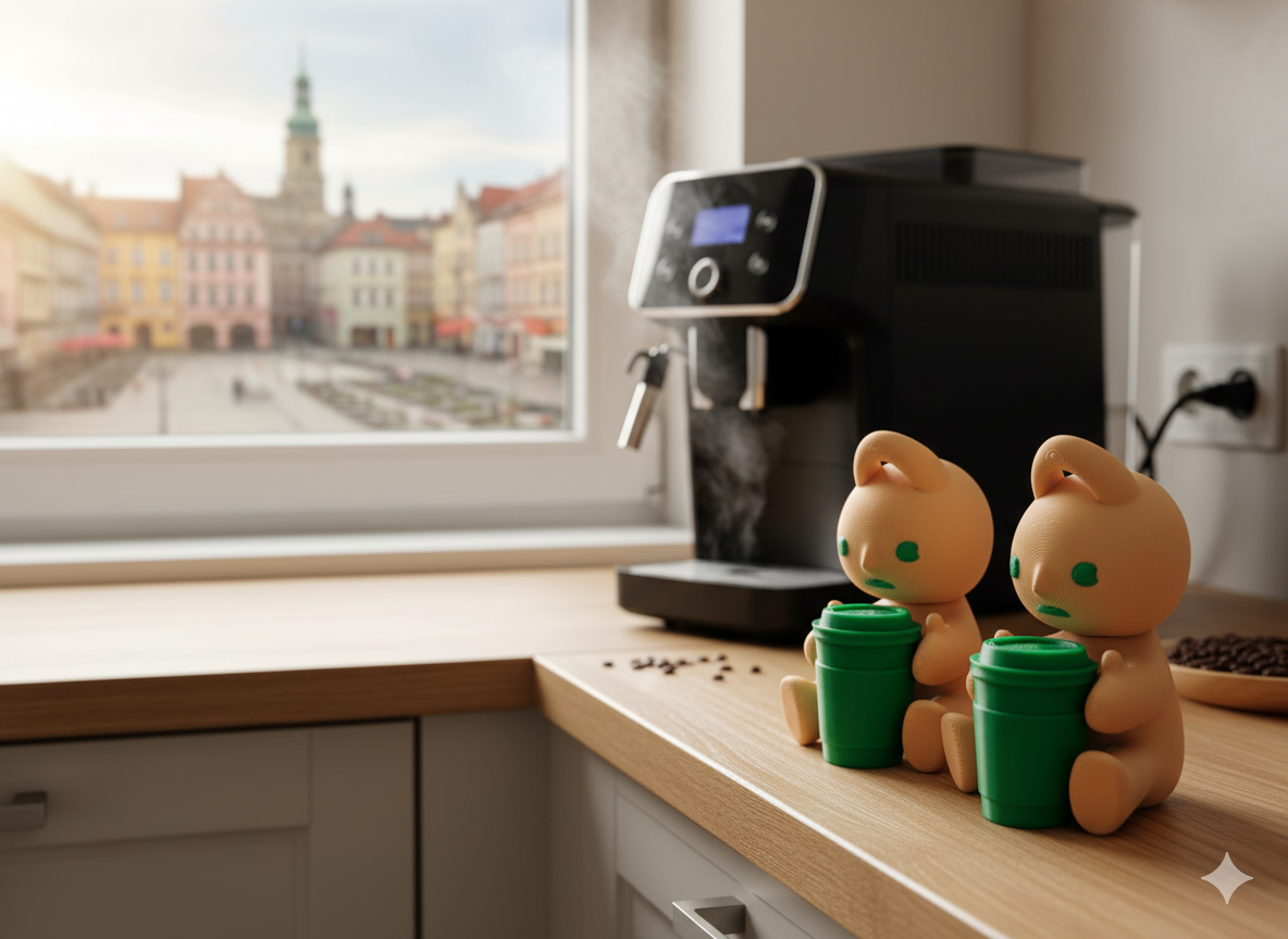 Smiski z Kubkiem Kawy – Figurka & Brelok 3D dla Miłośników Kofeiny ☕💚