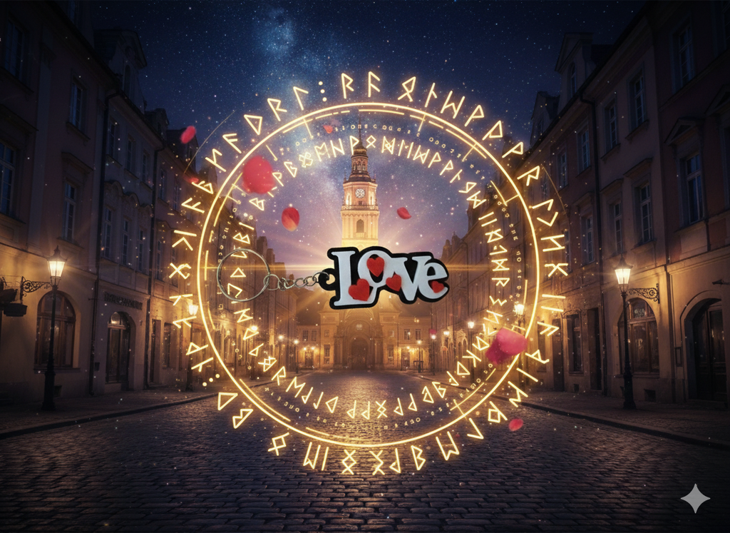 Brelok Love z czerwonymi sercami – romantyczny brelok 3D