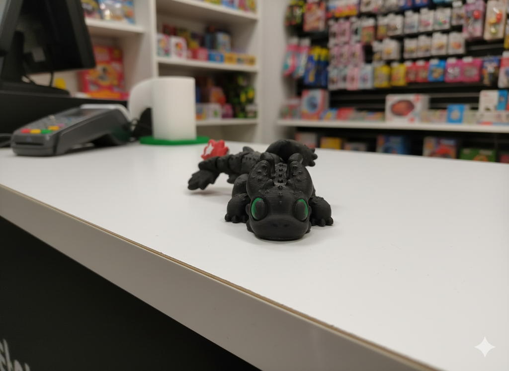 Figurka Smoka 3D inspirowana Szczerbatkiem – „Jak Wytresować Smoka” 🐉💚