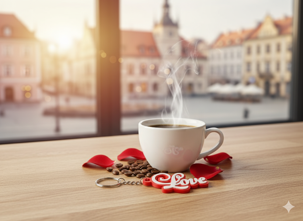 Brelok Love – czerwono-biały brelok 3D w romantycznym stylu