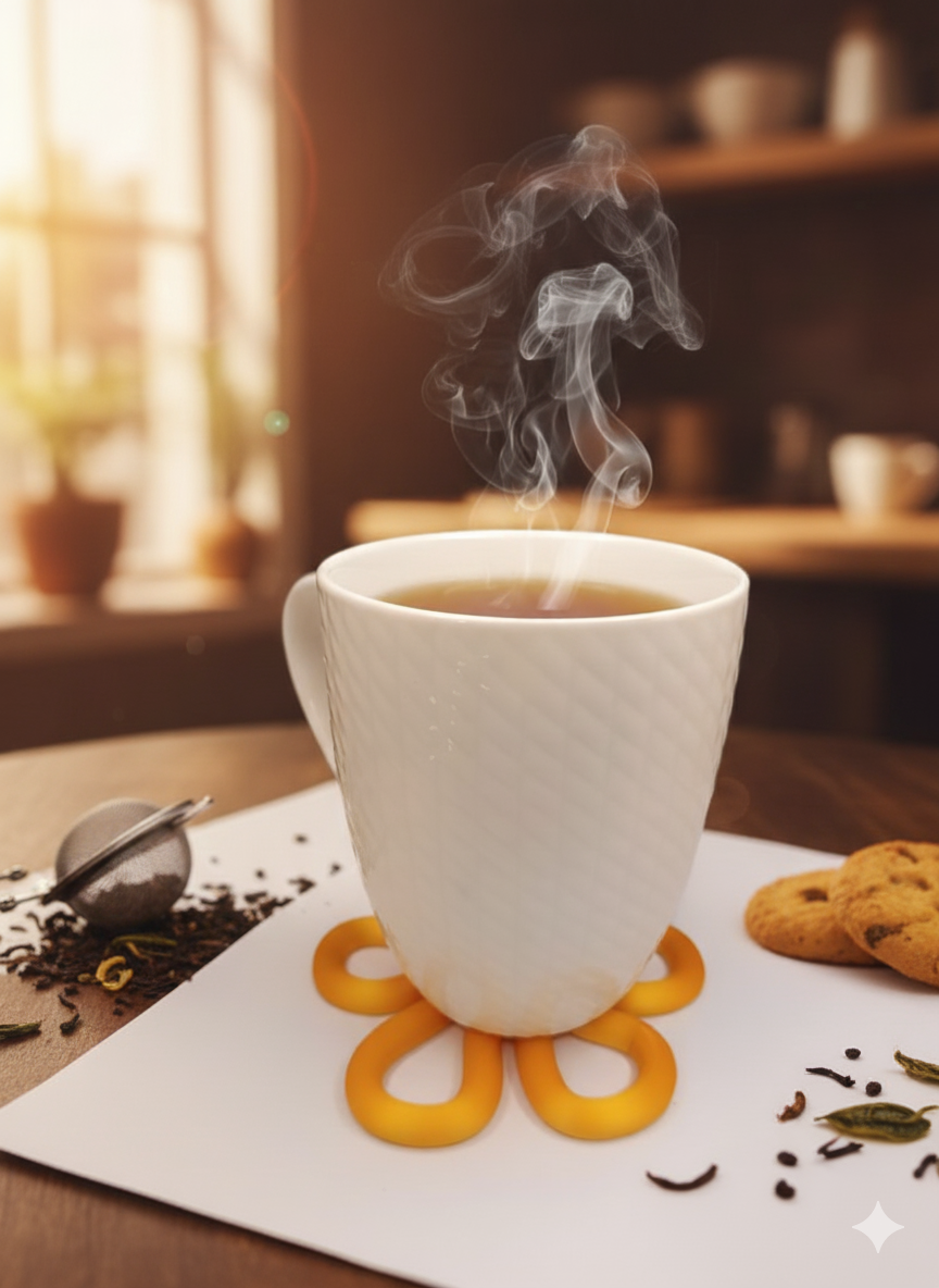 Zestaw 4 Podstawek Chmurka 3D – inspirowanych Bikini Bottom, kolorowe podkładki pod kubek