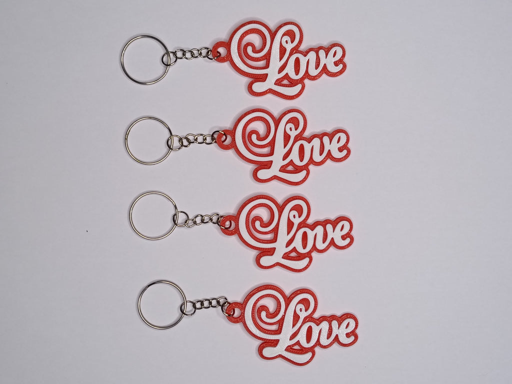 Brelok Love – czerwono-biały brelok 3D w romantycznym stylu