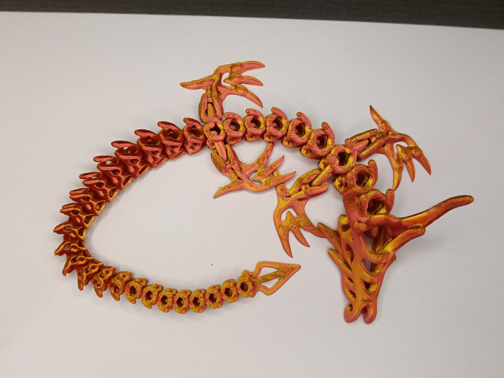 Articulated Dragon 3D – Ruchomy smok w ognistej kolorystyce | Figurine & Fidget